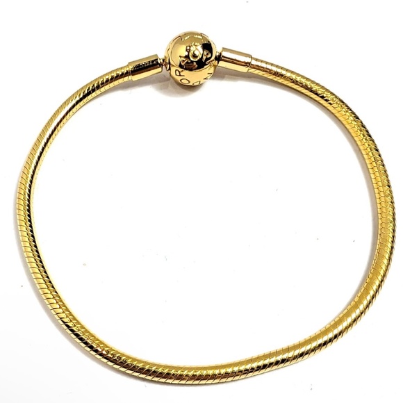 Pandora Moments Snake Chain Bracelet Gold Plated (7.9in) - Picture 1 of 5